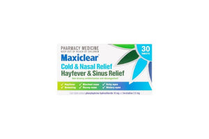 Maxiclear Cold & Nasal Relief Hayfever & Sinus Relief Tablets 30